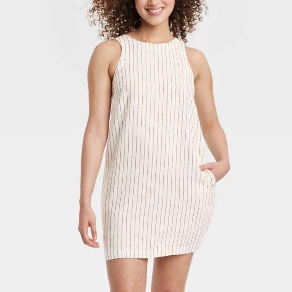 Linen Mini Shift Dress